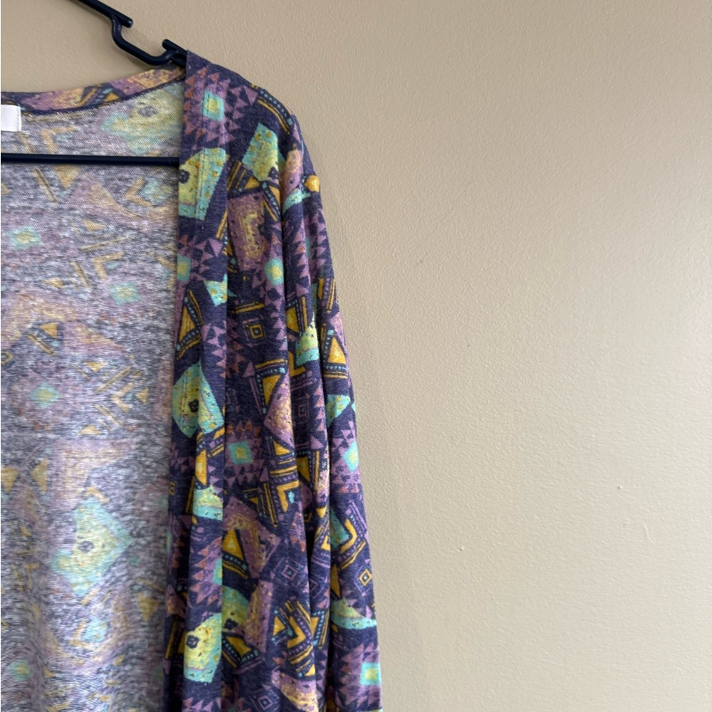NWT LuLaRoe Multicolor Patterned Long Duster Card… - image 6